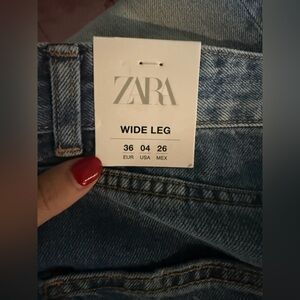 Zara Women's Denim Wide Leg Jeans